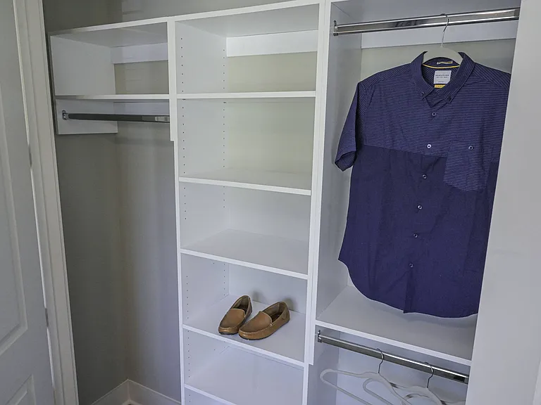 Built-In Closet Shelving at Hawthorne at Indy West in Wilmington, NC