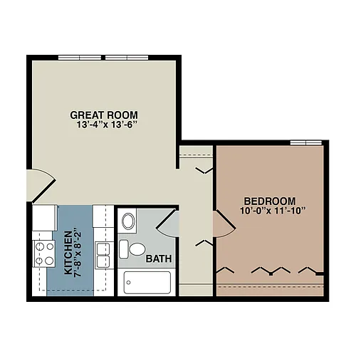 Floor plan 1 Bedroom Small