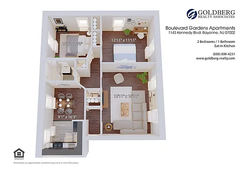 Floor plan Two Bedroom-One Bath