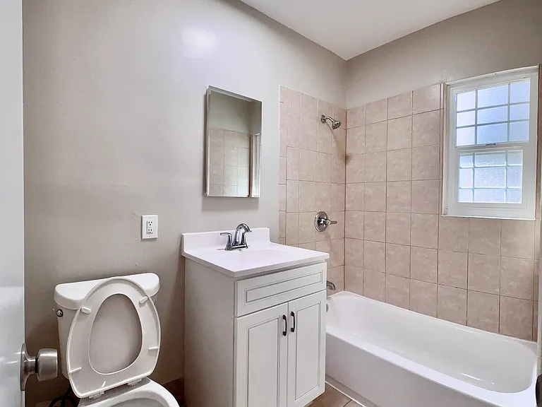Recently remodeled bathroom with shower tub