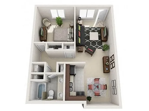 Floor plan A1 ONE BEDROOM