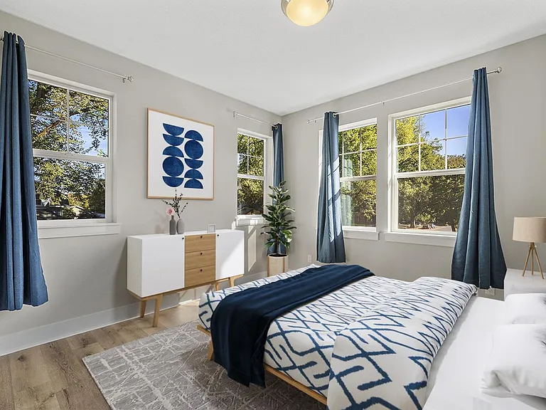 Bedroom 4. This image shows a virtually furnished space. Bedrooms come unfurnished.