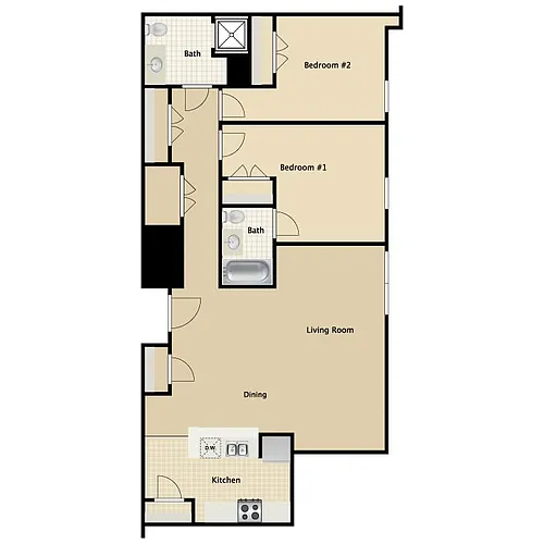 Floor plan North: 2 Bedroom