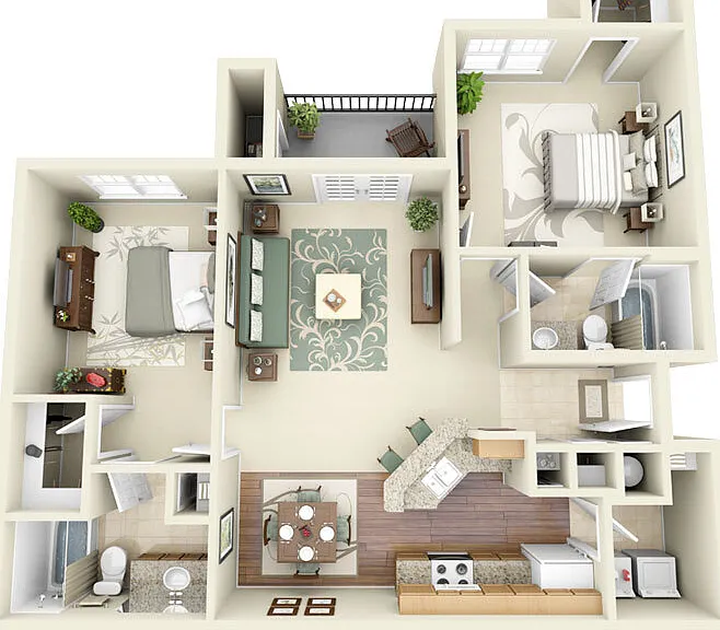 Encore at the Park - B2 - 2 Beds - 2 Baths - 1168 Sq. ft.