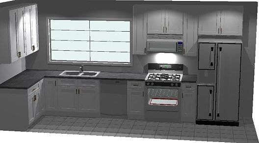 New kitchen features lazy susan and dishwasher.