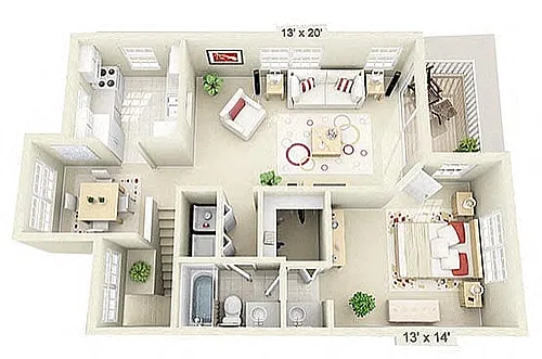 Floor plan 1b Luxe