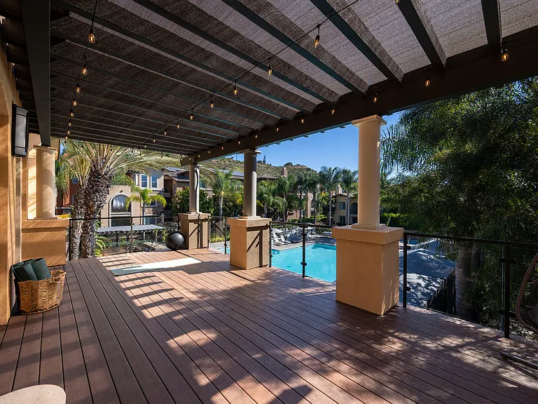 Enjoy some peaceful meditation or yoga with a view of the pool!