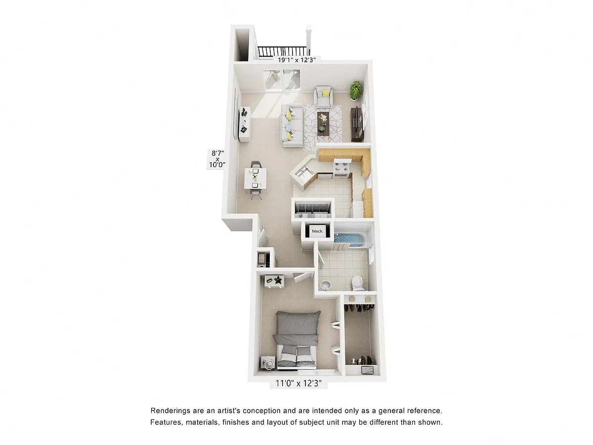 Floor plan One Bedroom Glen