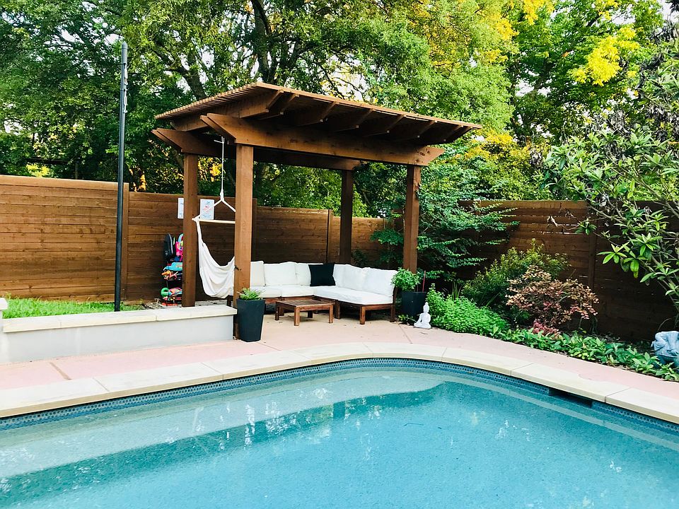 Grab your cooler and spend the day working under the pergola! Power outlets and ceiling fan.