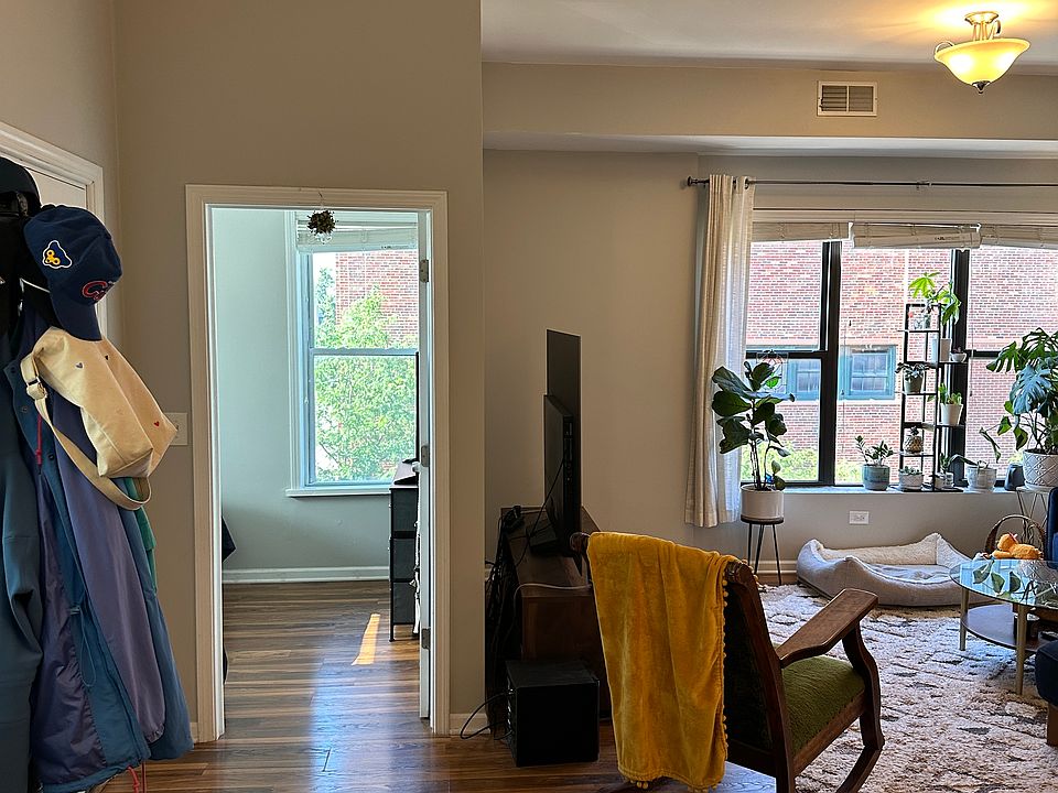 Front bedroom and living room from dining room