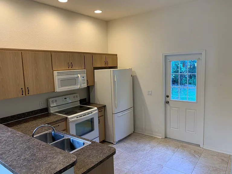 Kitchen with view canal view
