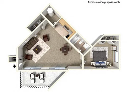 Floor plan One Bedroom Renovated
