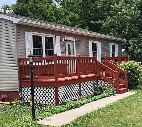 Freshly stained deck