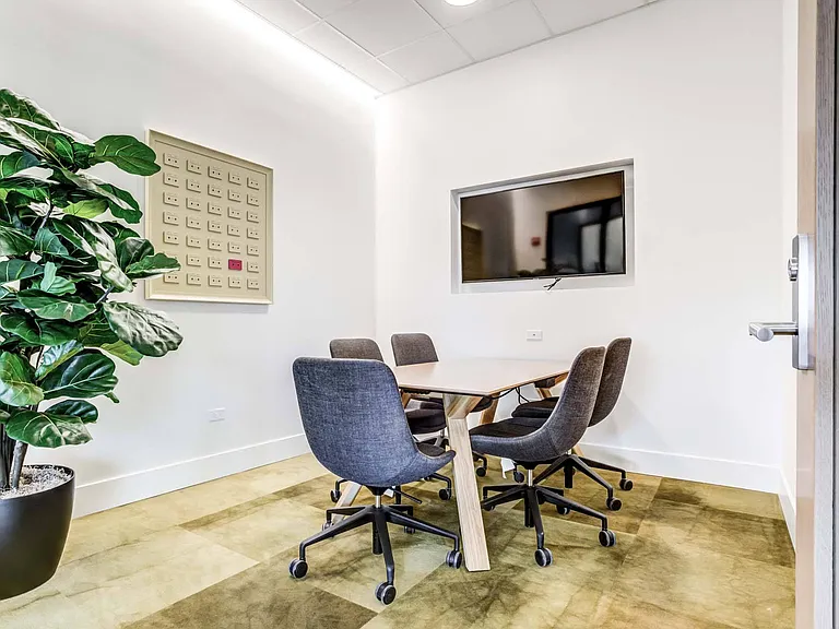 Host your next meeting in the conference room, designed for collaboration and focus with a professional, spacious environment.