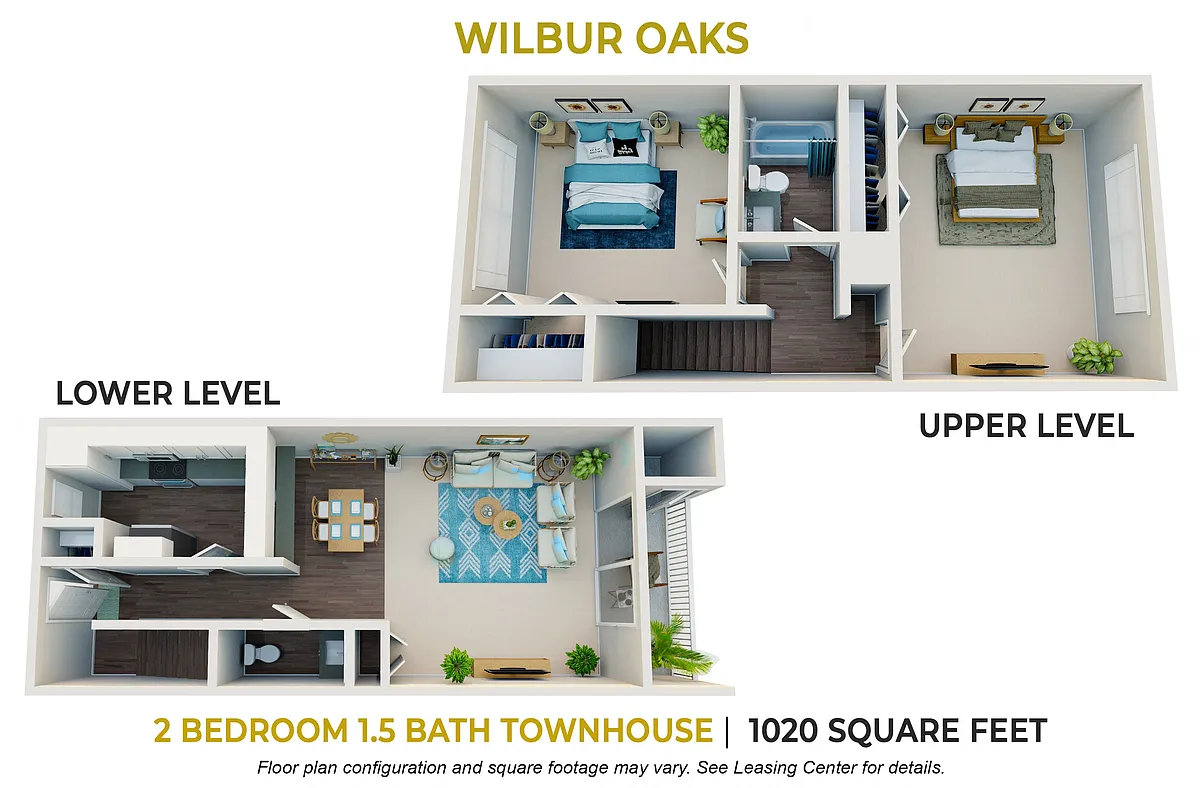 Floor plan Two Bedroom Townhome