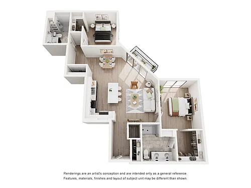 Floor plan B8 Two Bedroom Two Bathroom