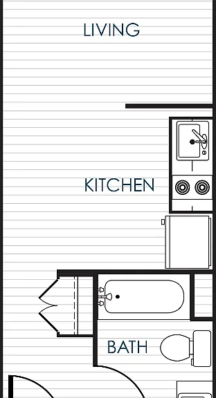Studio Traditional Unit Floorplan Diagram