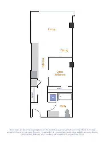 Floor plan Urban 1 Bedroom C