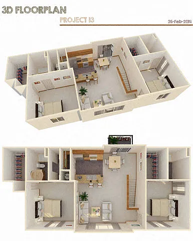 Floor plan 2 Bed Loft w/ Attached Garage (Price not included)