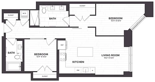 Floor plan 2 Bed/2 Bath-01