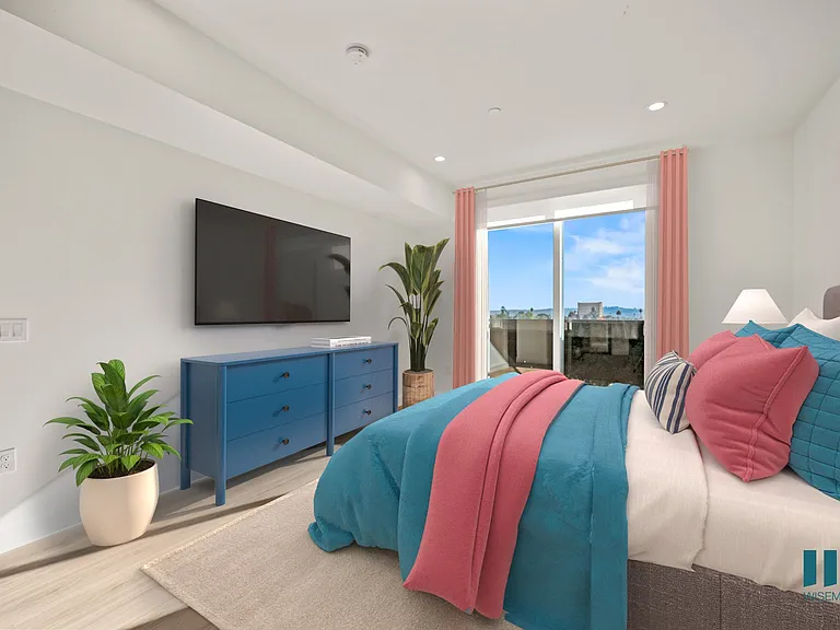 Bedroom with Vinyl Flooring, Recessed Lighting, and a Patio - Juniper Floor Plan