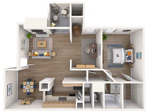 Floor plan B1 1-Bedroom Plus Den - Affordable
