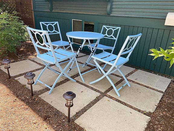 Outdoor patio with new furniture