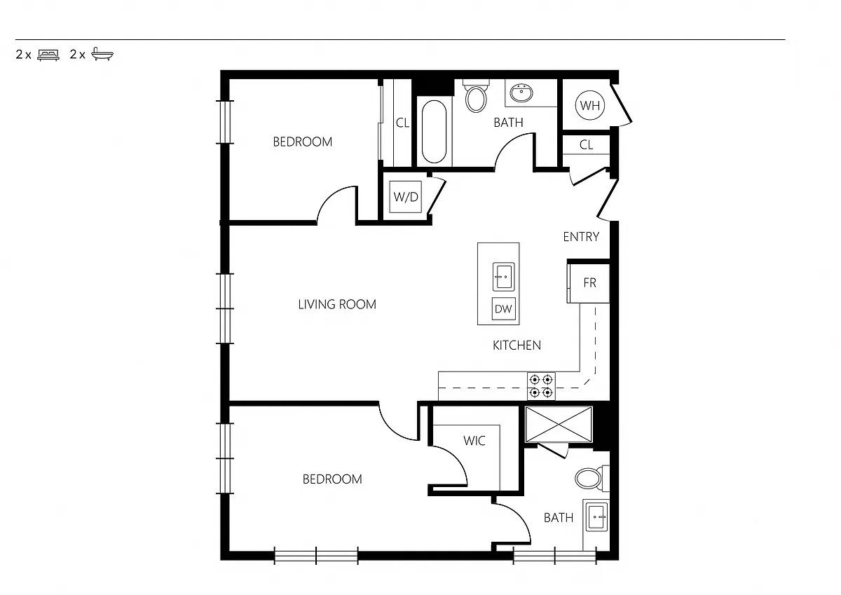 Floor plan 2x1G
