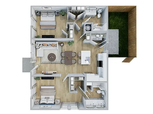 Floor plan 2br Cottage Duplex