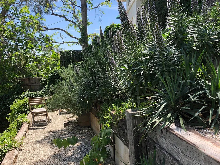 Terraced garden - with entertaining space and planter beds available for gardening