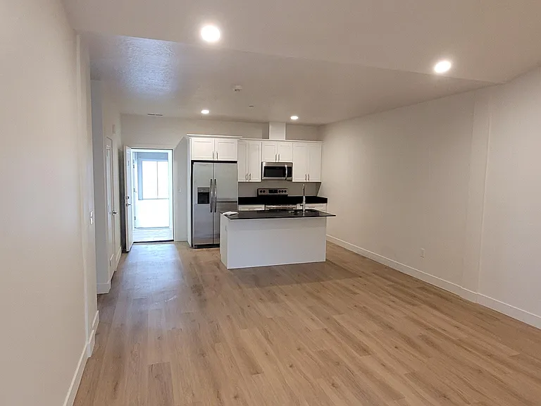 Kitchen and family room.
