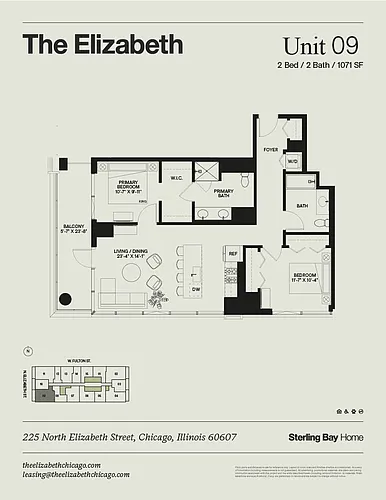 Floor plan 09 - 2Bed/2bath, Balcony