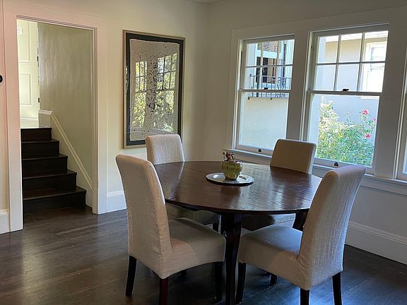 Dining room (facing stairs up to master bedroom, second bedroom and upstairs bathroom)