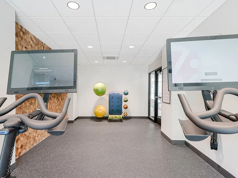 Stay active with spin bikes in the community yoga/spin studio.