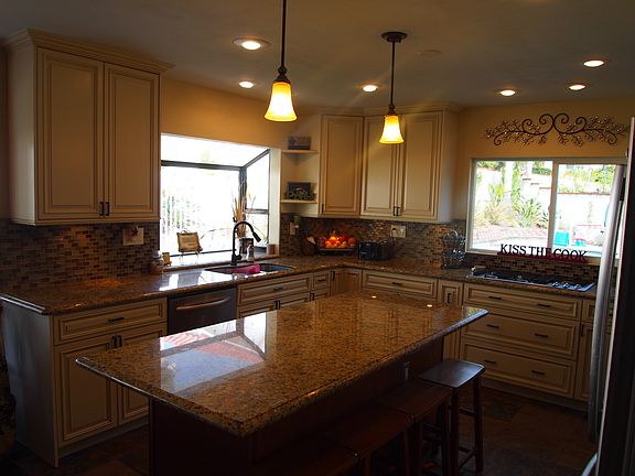 Island and barstools