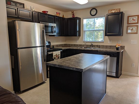 dark wood cabinets