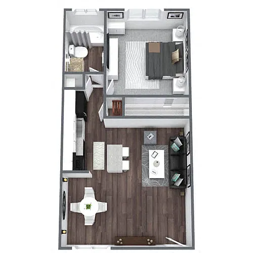 Floor plan A2: 1 Bed 1 Bath