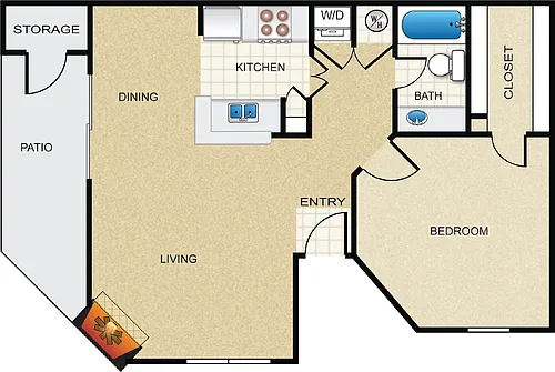 Floor plan 1x1 - 707 sf - A4-C