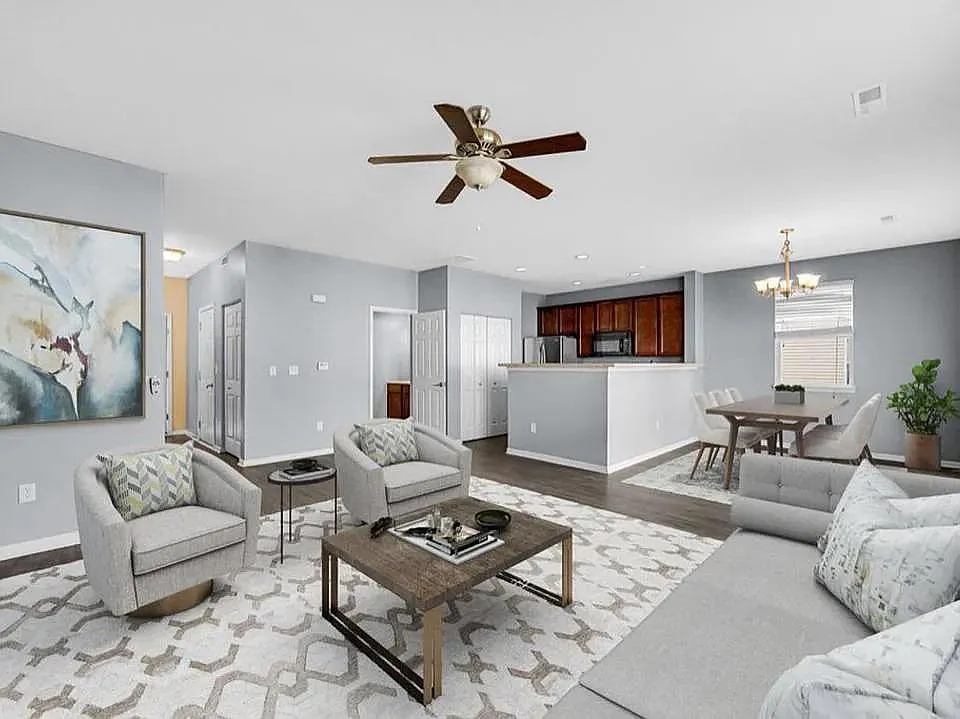 Open Floor Living Room And Kitchen