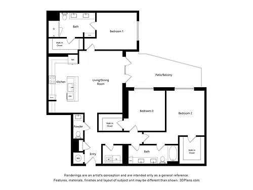 Floor plan 3 Bed/2.5 Bath-C3