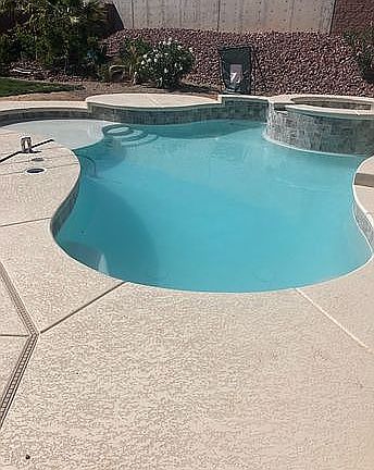 Newly built pool and hot tub