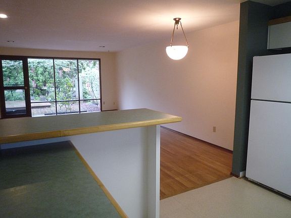 View from kitchen into living/dining area
