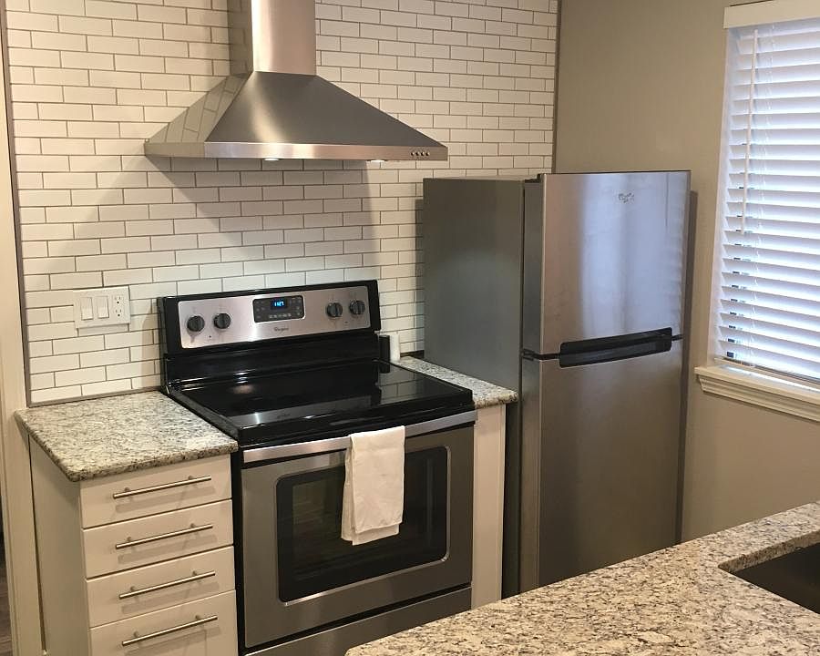 Kitchen includes brand new stainless steel appliances: frid