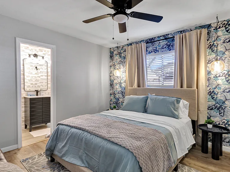 Queen bed and it's own restroom