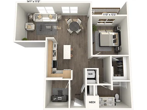 Floor plan A2D-917sf-FinishIII