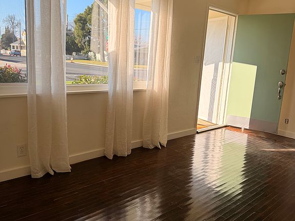 Large living room faces west and gets the sun set