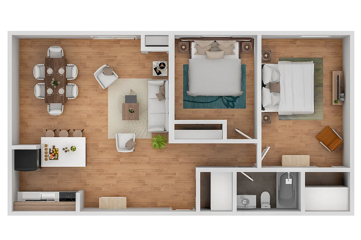 Floor plan Renovated Two Bedroom