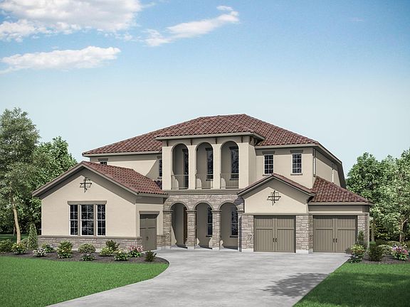 custom home with second story porch