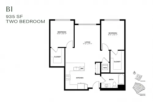 Floor plan Two Bedroom B1