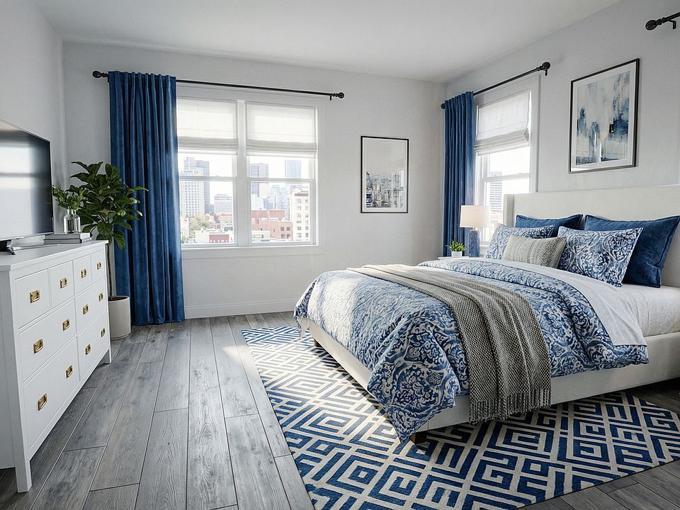 AI Idea Bedroom - blues and grays